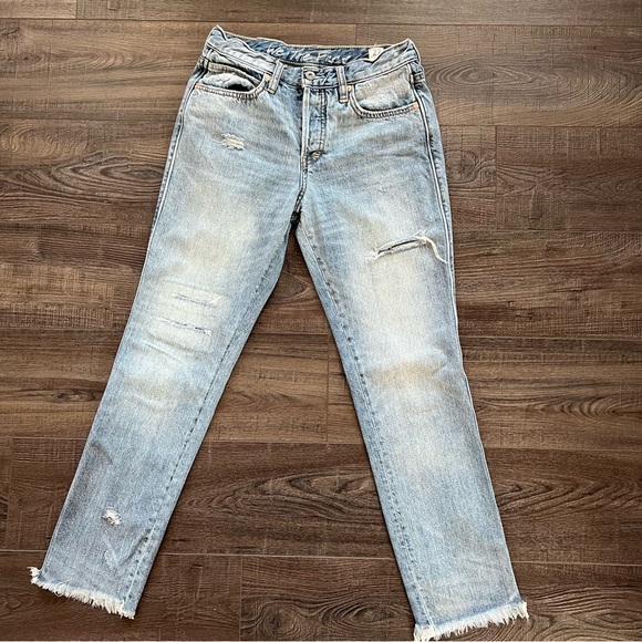 Free People Pioneer Straight Jeans in Washed Denim - Picture 2 of 13